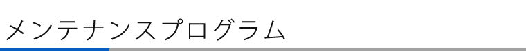 メンテナンスプログラム