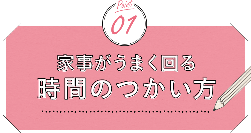 ポイント１、家事がうまく回る時間のつかい方