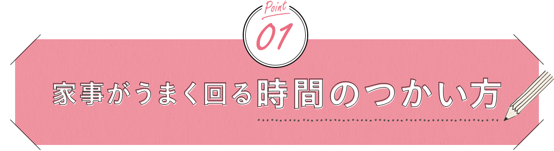 ポイント１、家事がうまく回る時間のつかい方