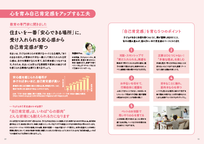 心を育み自己肯定感をアップする工夫。住まいを一番「安心できる場所」に。受け入れられる安心感から自己肯定感が育つ。