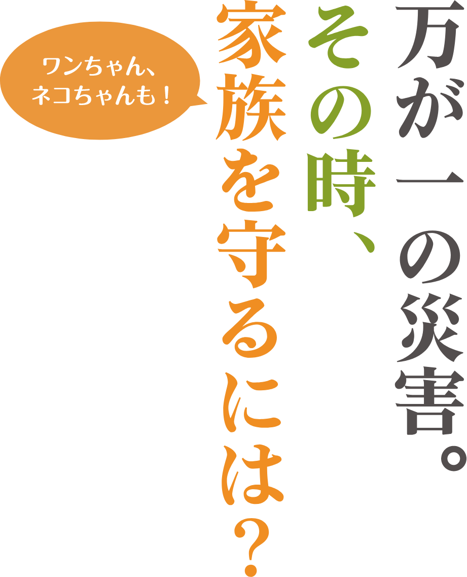 万が一の災害。その時、家族を守るには