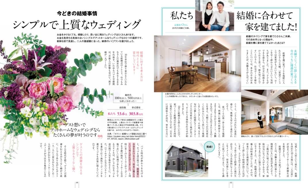 実際に結婚に合わせてマイホームを建てた方の実例