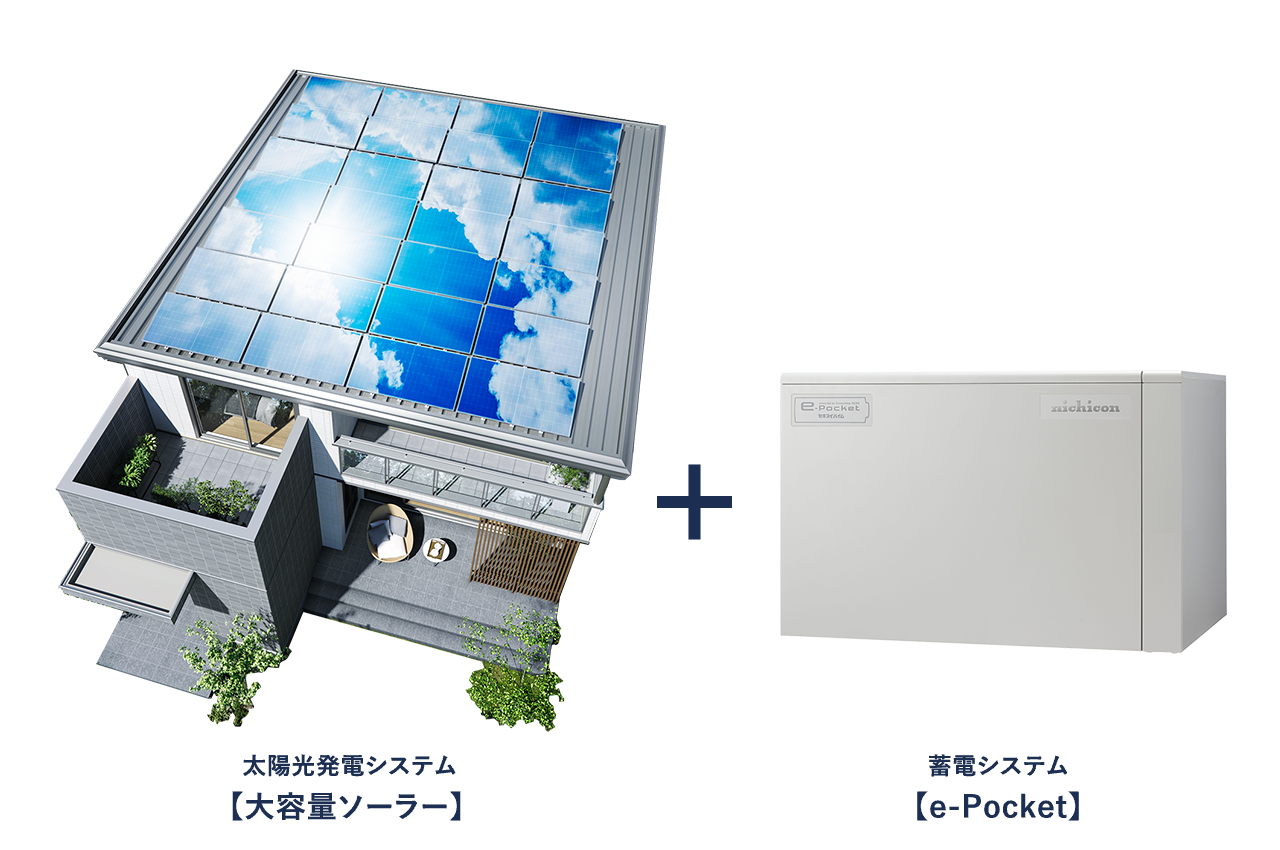 大容量ソーラーと蓄電システム