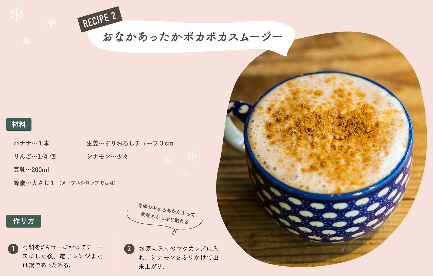 おなかあったかポカポカスムージー