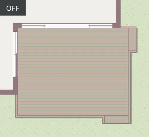スッキリ片付いたテラスの俯瞰図