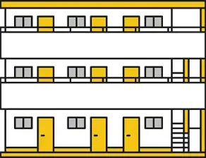3階建て賃貸住宅のイラスト