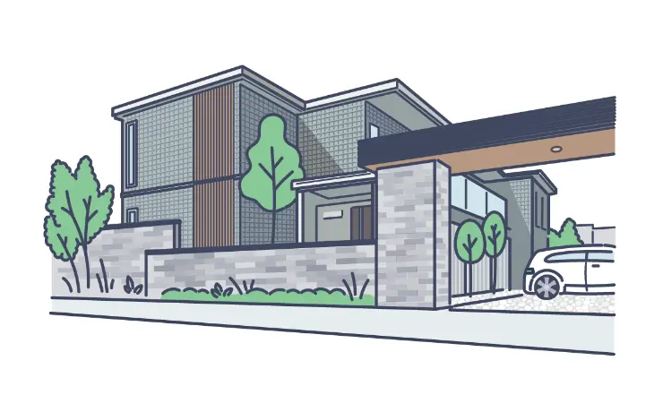 賃貸住宅の外観のイラスト