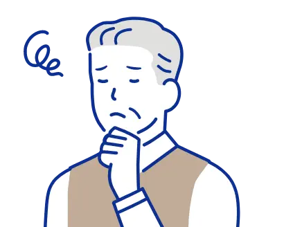 悩みを抱えているおじいさんのイラスト