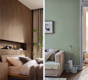 寝室のアクセントクロス例 画像提供：株式会社サンゲツ