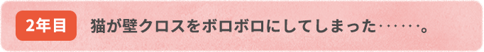 猫が壁クロスをボロボロにしてしまった