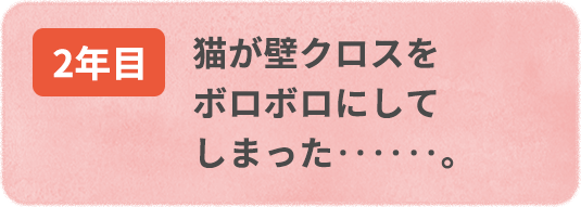 猫が壁クロスをボロボロにしてしまった