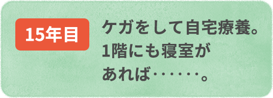 ケガをして自宅療養。1階にも寝室があれば　