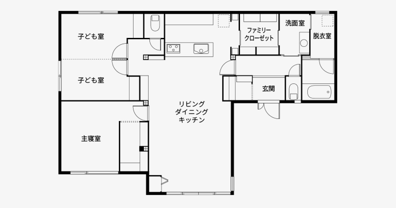 平屋の間取図
