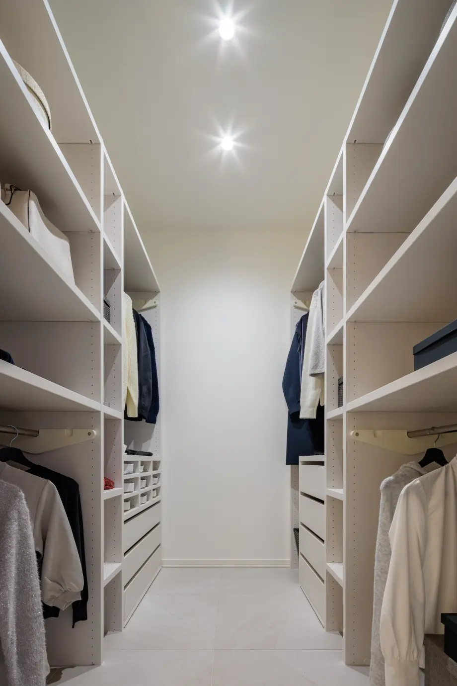 着替えや身支度を済ませられるウォークインクローゼット