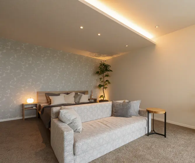 下がり天井でこもり感ある寝室