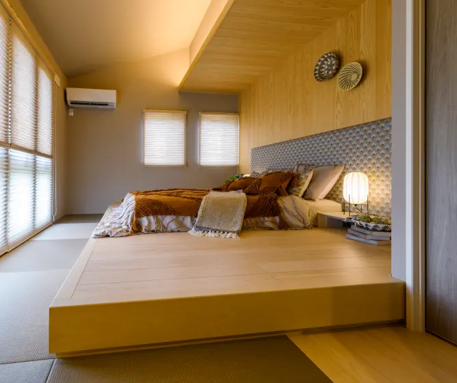 小上がりになった和モダンな寝室