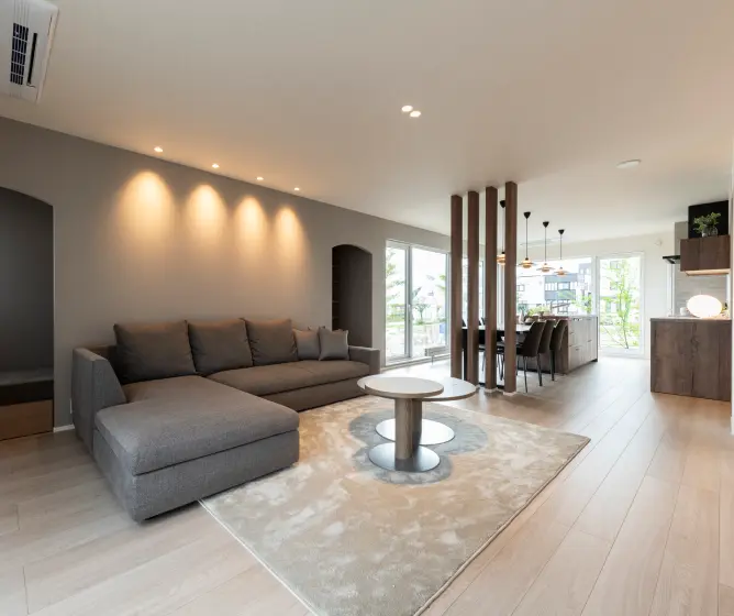 空間をゆるやかに区切ったLDK