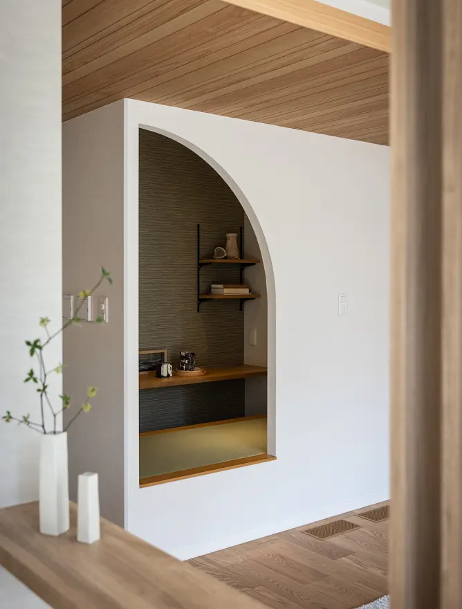 和モダンなヌックの中の書斎