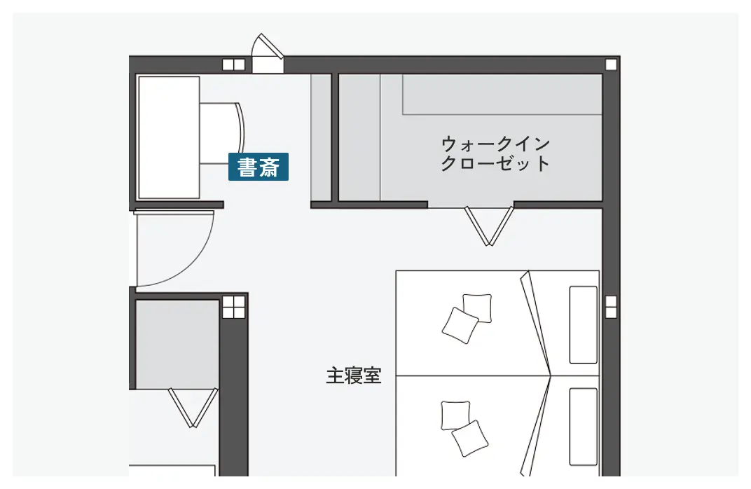 半個室タイプの書斎がある間取り