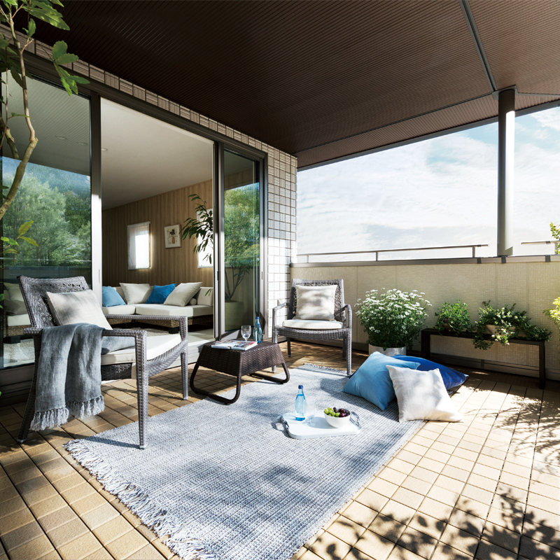 屋根付きのテラススペース 間取り プラン 写真集 セキスイハイム