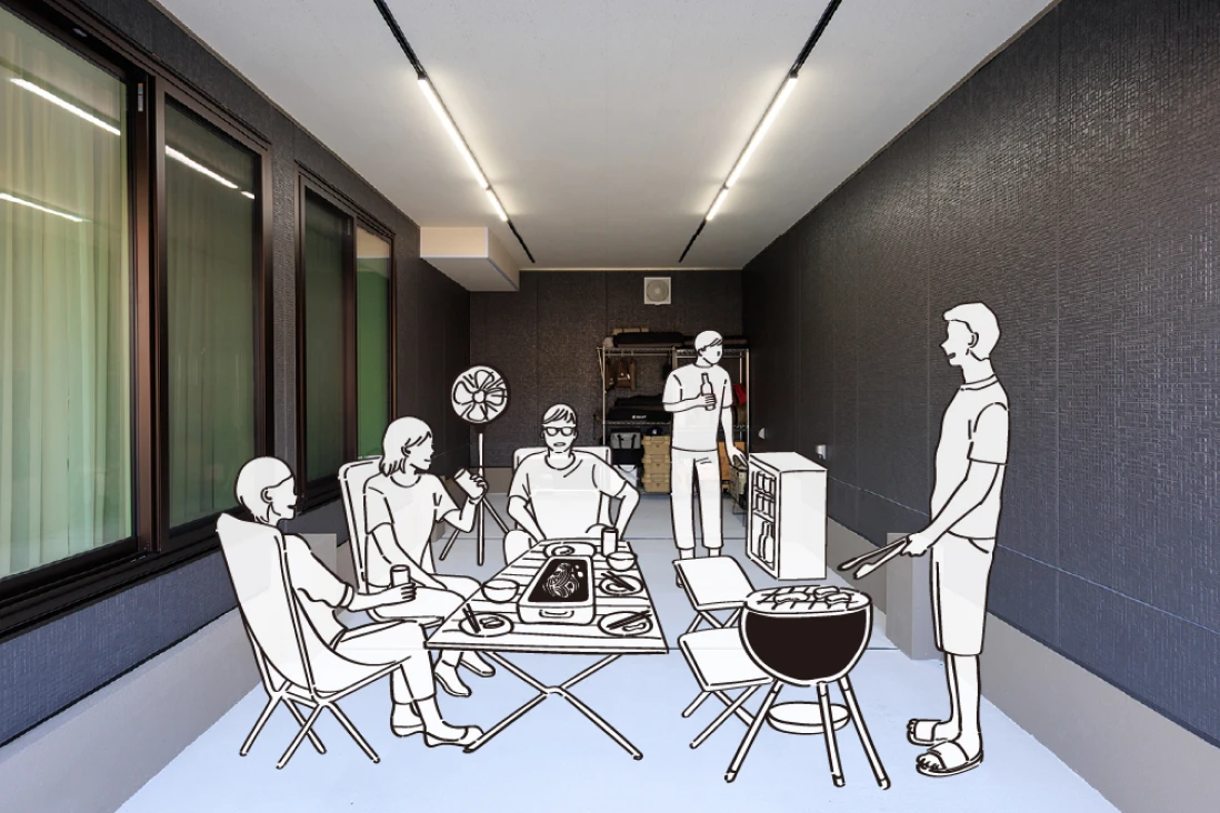 友人たちと​グランキャビンでBBQ​