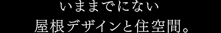 いままでにない屋根デザインと住空間