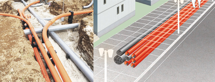 無電柱化の推進（電線類の地中化）電力・通信ケーブル保護管