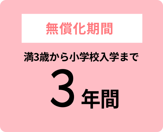 無償化期間 満3歳から小学校入学まで3年間