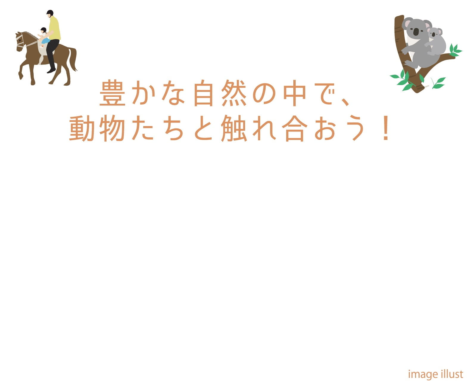 豊かな自然の中で、動物たちと触れ合おう！