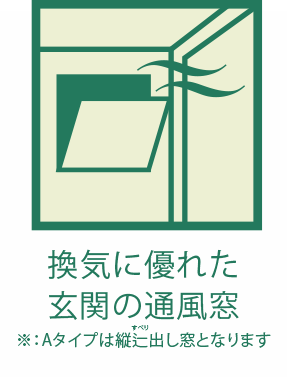 換気に優れた玄関の通風窓