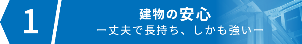 建物の安心 ー丈夫で長持ち、しかも強いー