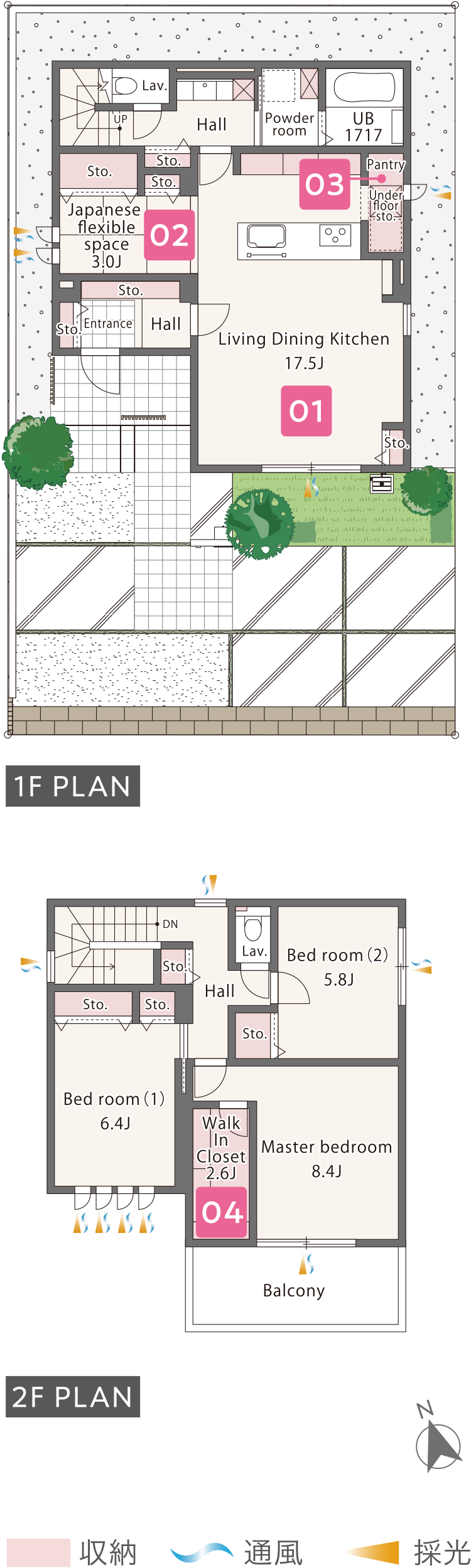 1F PLAN 2F PLAN