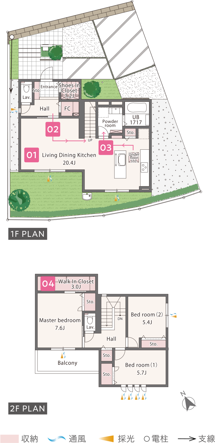 1F PLAN 2F PLAN