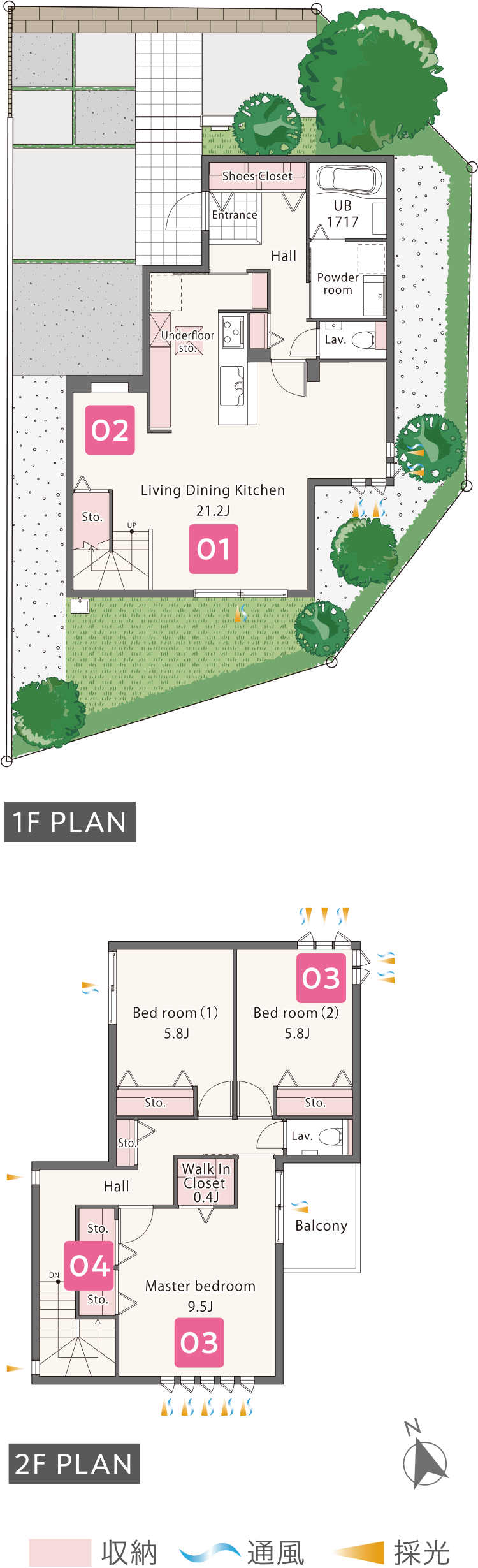 1F PLAN 2F PLAN