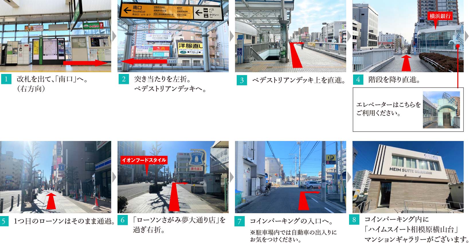 JR「相模原」駅からマンションギャラリーへのルート