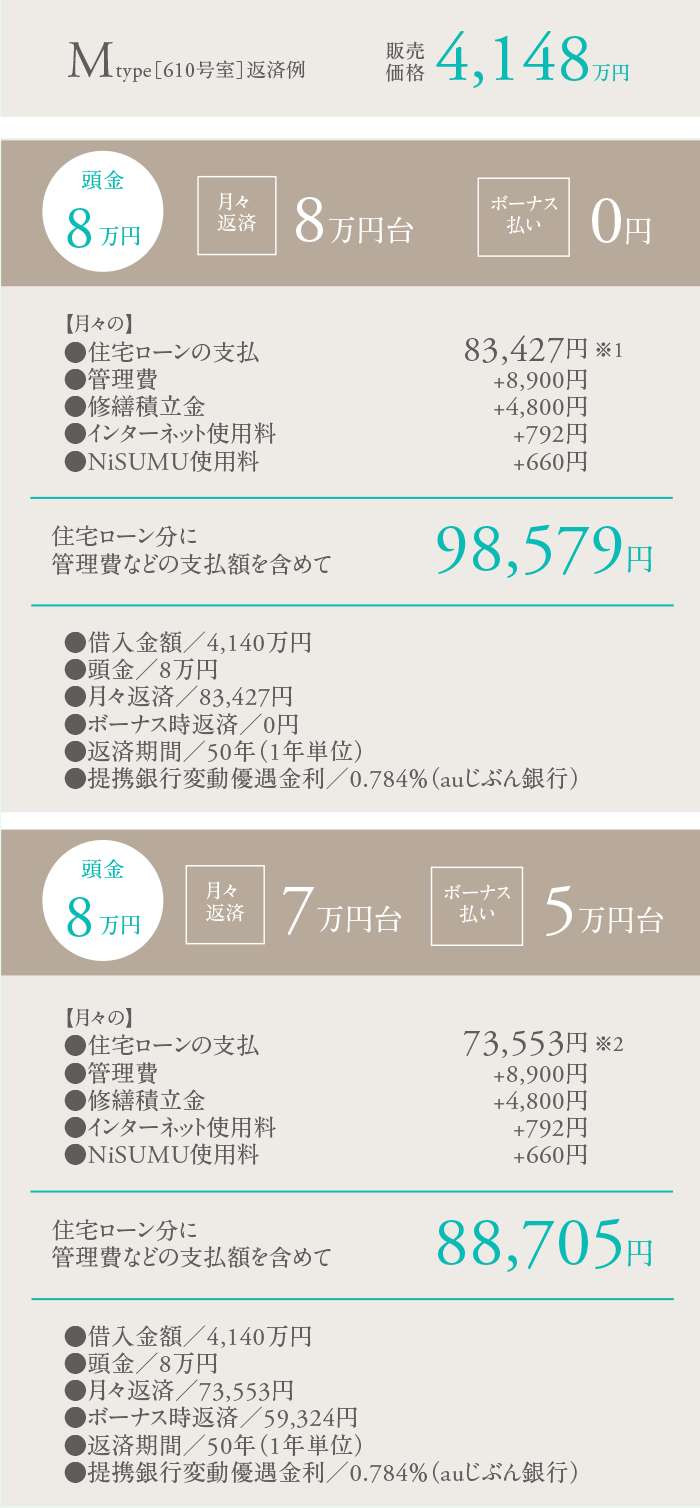 Mtype 返済例