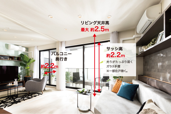 爽やかで明るい。心地よい空間を実現する標準設備。