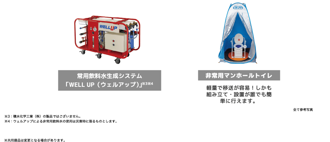 常陽飲料水生成システム「WELL UP（ウェルアップ）」・非常用マンホールトイレ