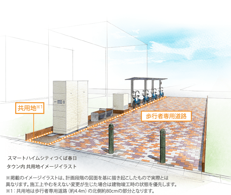 スマートハイムシティつくば春日 タウン内 共用地イメージイラスト