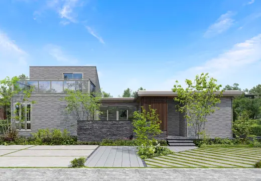 小屋裏空間のある1.5階建ての平屋の外観