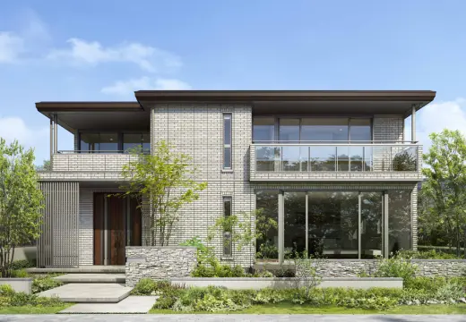 フラット屋根が特徴的な2階建て住宅の外観